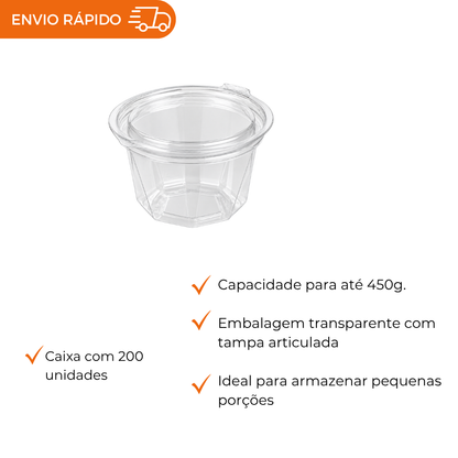 POTE 450ML PET RED. ARTICULADO - D 771P - CX C/200