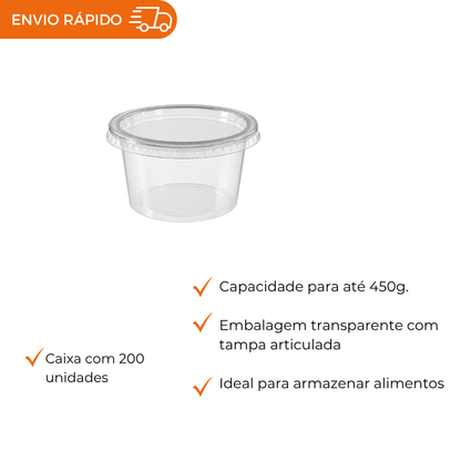 POTE 500ML C/SOBRE TAMPA - PP - CX C/12X24