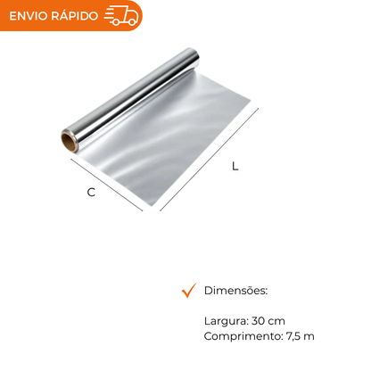 ROLO DE ALUMINIO 30X7,5M - CX C/25