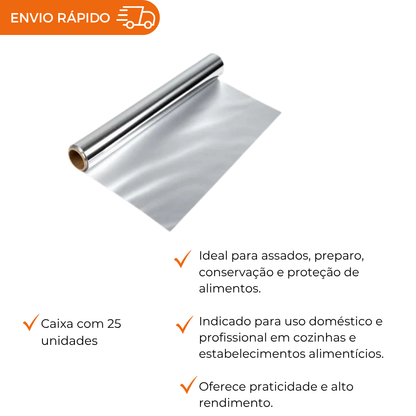 ROLO DE ALUMINIO 30X7,5M - CX C/25
