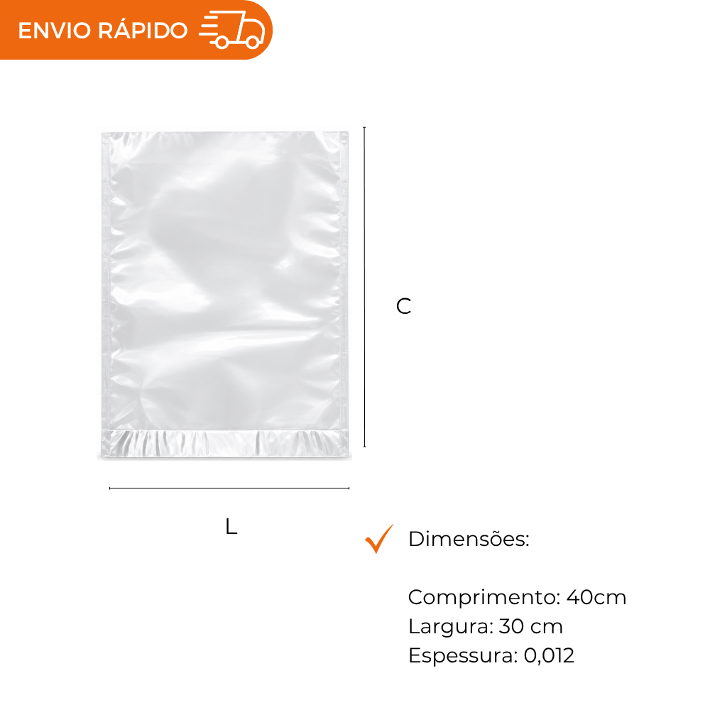 SACO A VACUO - 30X40X0,012.. - PC C/1000