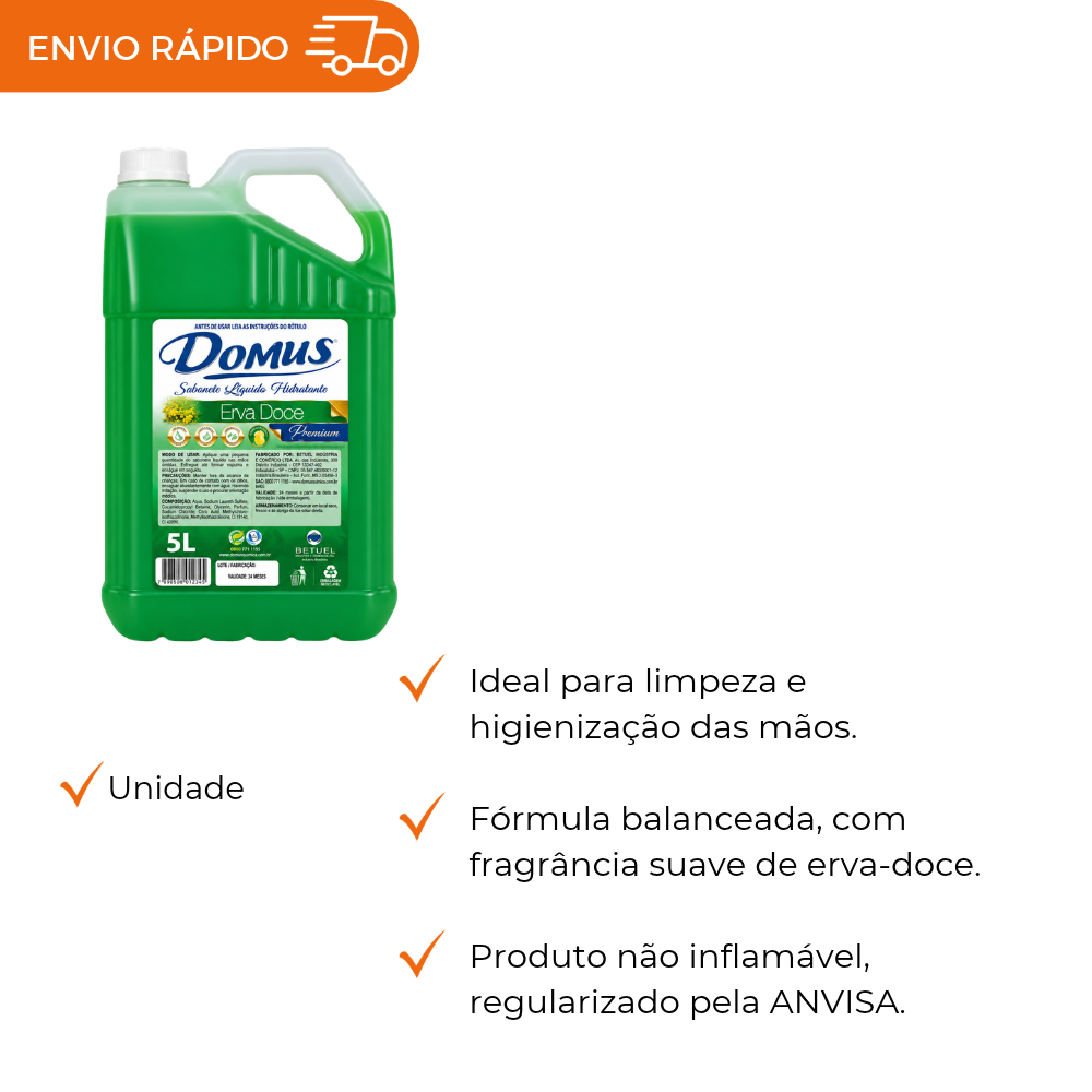 SABONETE LIQ DOMUS ERVA DOCE 5L - UN