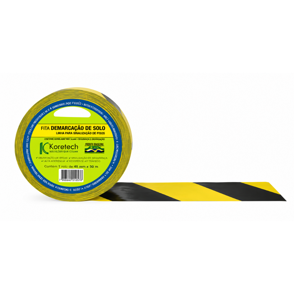 FITA DEMARCACAO ZEBRADA 48MMX14M PTO/AM - UN