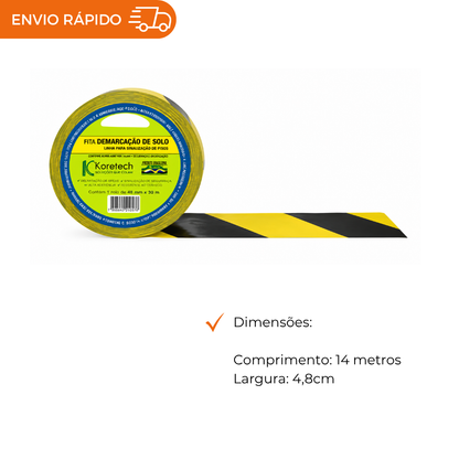 FITA DEMARCACAO ZEBRADA 48MMX14M PTO/AM - UN