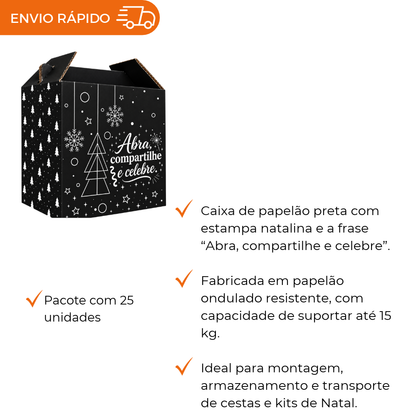 CESTA DE NATAL CELEBRE PRETA - PC C/25