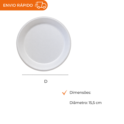 PRATO ISOPOR 15,5CM - FD C/24X20