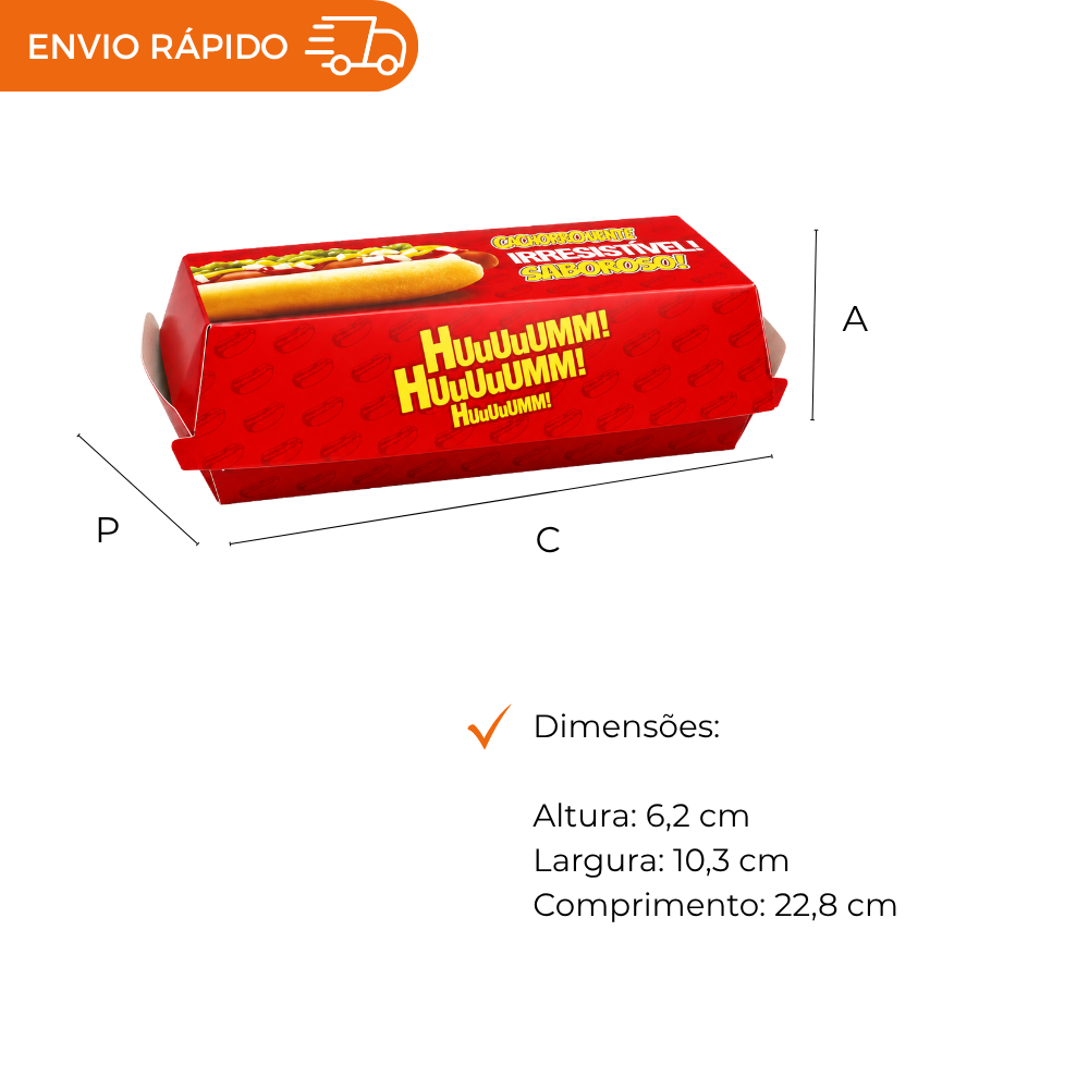 EMBALAGEM PARA CACHORRO QUENTE VIAGEM - PC C/50