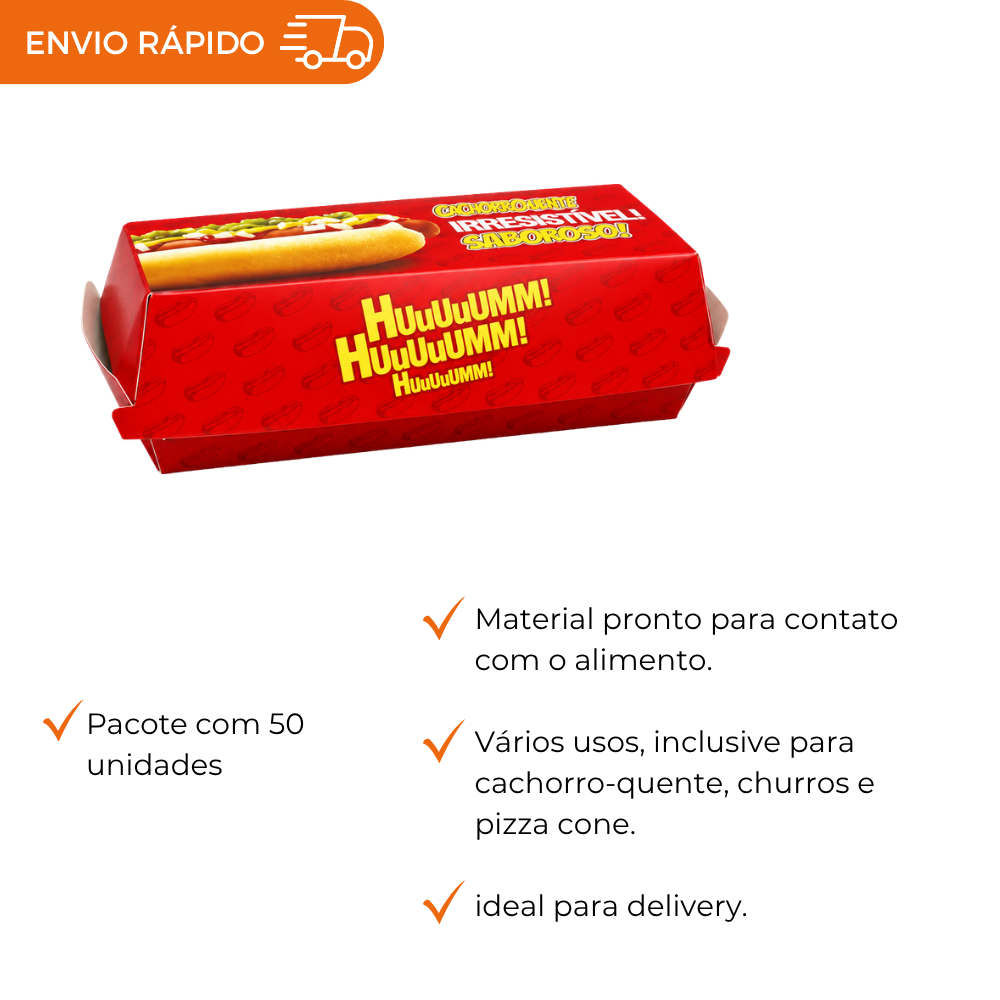 EMBALAGEM PARA CACHORRO QUENTE VIAGEM - PC C/50