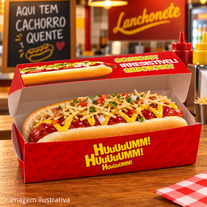 EMBALAGEM PARA CACHORRO QUENTE VIAGEM - PC C/50