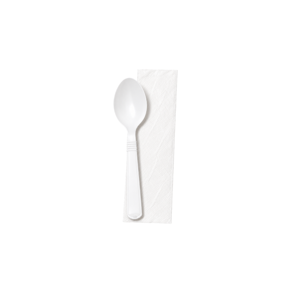 KIT SACHE COLHER E GUARDANAPO BRANCO - CX C/200