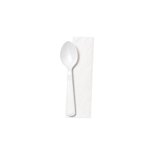 KIT SACHE COLHER E GUARDANAPO BRANCO - CX C/200