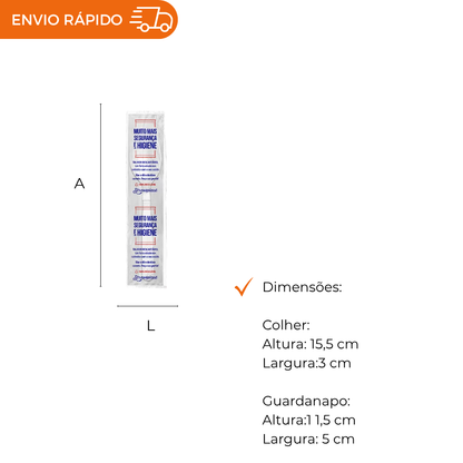 KIT SACHE COLHER E GUARDANAPO BRANCO - CX C/200