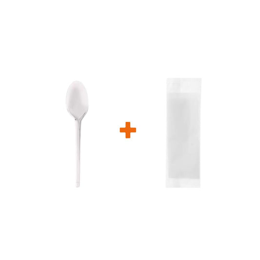 KIT SACHE COLHER E GUARDANAPO BRANCO - CX C/200