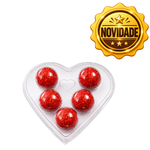 EMBALAGEM CORAÇÃO CRISTAL PARA 5 DOCINHOS PET 5 UNIDADES