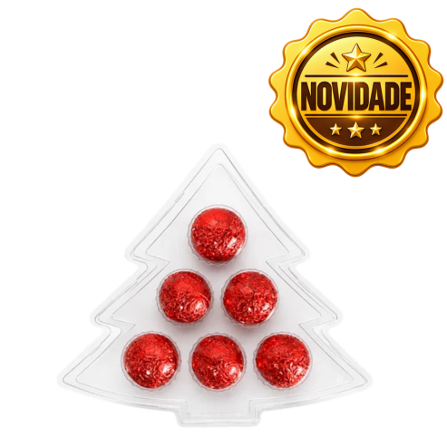 EMBALAGEM ÁRVORE DE NATAL CRISTAL PARA 6 DOCINHOS PET 5 UNIDADES