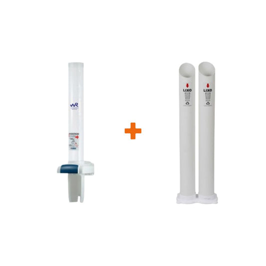 KIT DISPENSER PARA COPOS 180 A 200ML – POUPADOR + DESCARTE