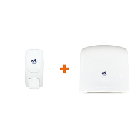 KIT HIGIENE – SABONETEIRA 600ML + DISPENSER PARA PAPEL TOALHA