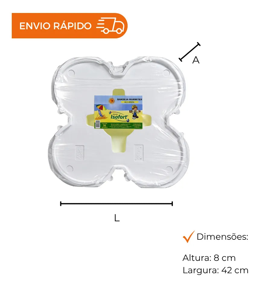 BANDEJA DE ISOPOR PORTA MARMITEX N8 - FD C/10