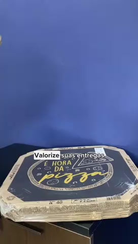 EMBALAGEM PARA PIZZA 40CM KRAFT IMPRESSA É HORA - PACOTE COM 10