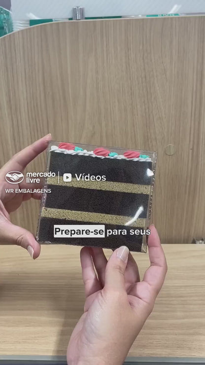 EMBALAGEM CRISTAL PARA BOLOS DOCES E TORTAS 10 UNIDADES
