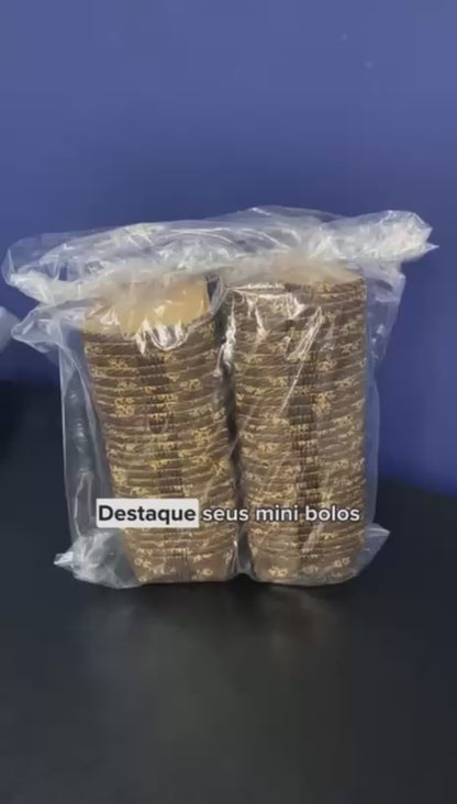 Forma Forneável para Mini Bolo 60g Sem Aba - Pacote com 50 unidades