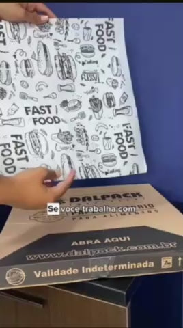 PAPEL ANTI GORDURA P/HAMBURGUER 40X40 - CX C/400